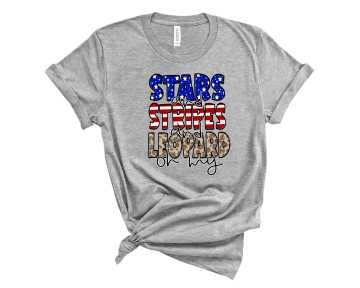 Stars Stripes Leopard- Graphic Tee - Premium Gifts from Ivory Milo - Just $24.73! Shop now at KXX