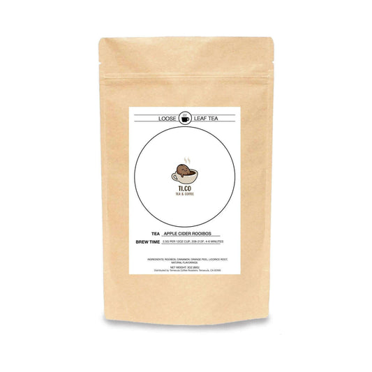 Ti.co Apple Cider Rooibos loose leaf tea in brown packaging, perfect for coffee and tea enthusiasts.