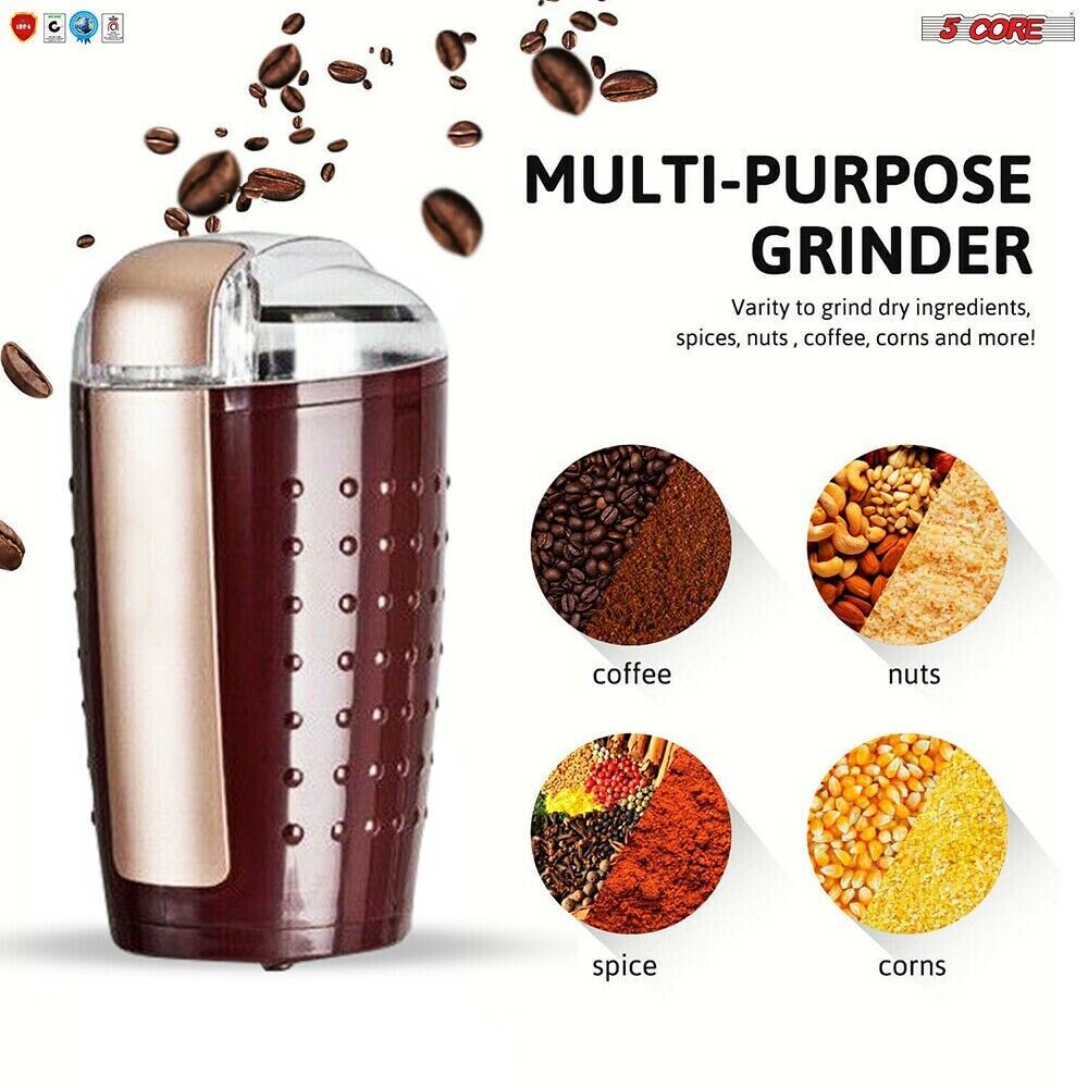 5 Core Coffee Grinder 12 Cups Capacity 150W One-Touch Automatic - KXX  TI.CO