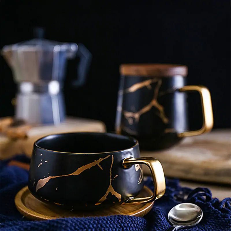 Coffee Mugs Marble Gold Inlay - KXX  TI.CO