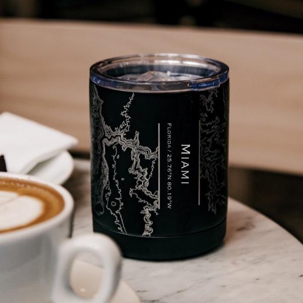 Miami - Florida Map Insulated Cup in Matte Black - Premium Housewares from Cyan Castor - Just $33.20! Shop now at KXX  TI.CO